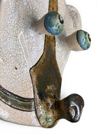 "Dog" Ceramic Wall Mask Sculpture – Handmade (Kannyu Technique)