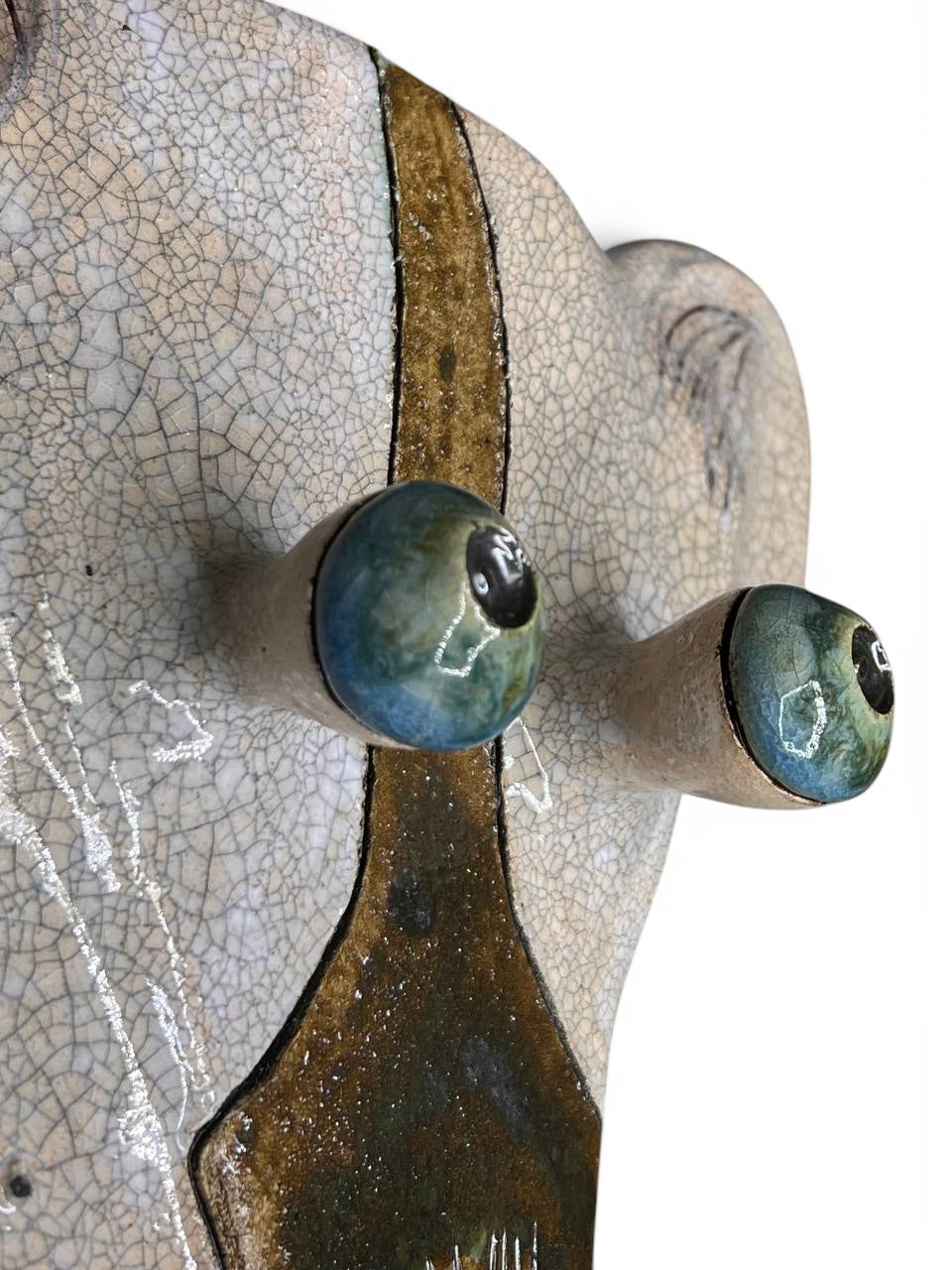 "Dog" Ceramic Wall Mask Sculpture – Handmade (Kannyu Technique)