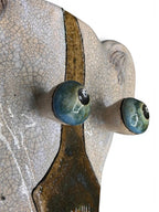 "Dog" Ceramic Wall Mask Sculpture – Handmade (Kannyu Technique)
