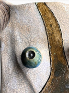 "Dog" Ceramic Wall Mask Sculpture – Handmade (Kannyu Technique)