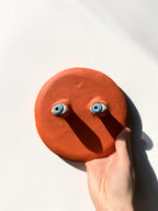 "The Gaze" Ceramic Wall Mask – Surrealist Fine Art Sculpture