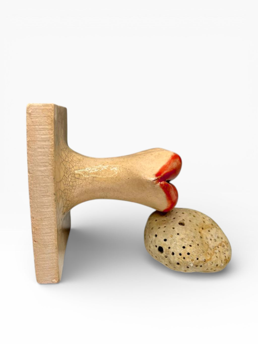 "Lips" Ceramic Decorative Wall Hook – Handmade (Kannyu Technique)