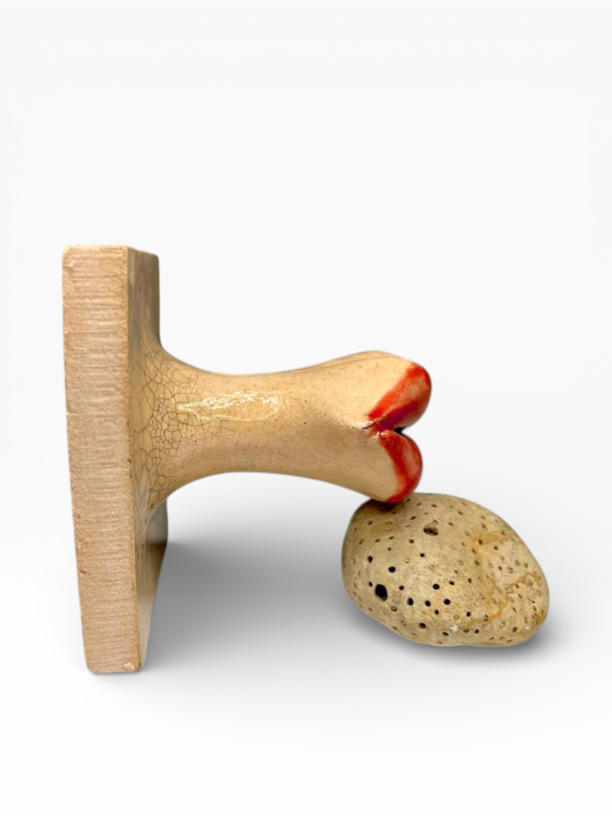 "Lips" Ceramic Decorative Wall Hook – Handmade (Kannyu Technique)