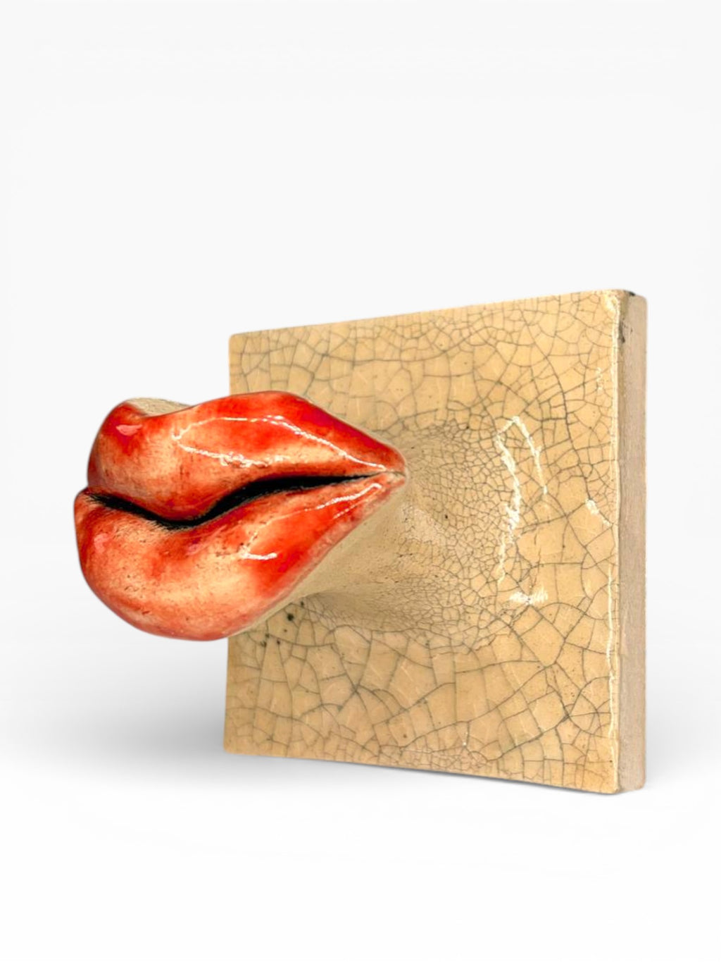 "Lips" Ceramic Decorative Wall Hook – Handmade (Kannyu Technique)