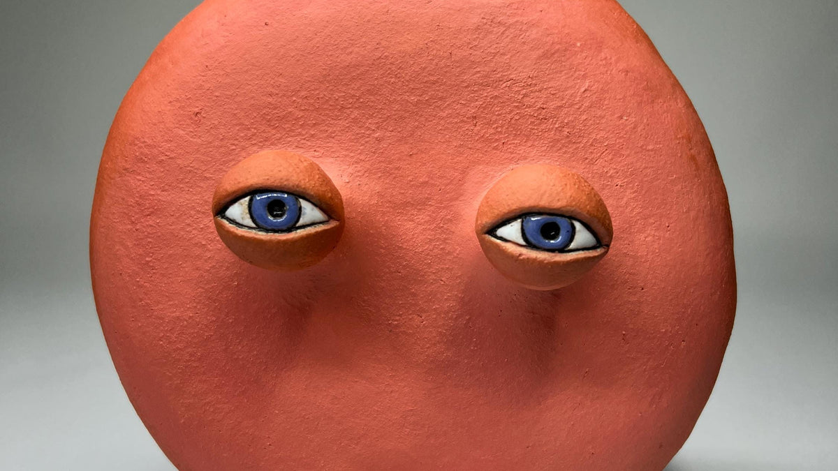 "The Gaze" Ceramic Wall Mask – Surrealist Fine Art Sculpture